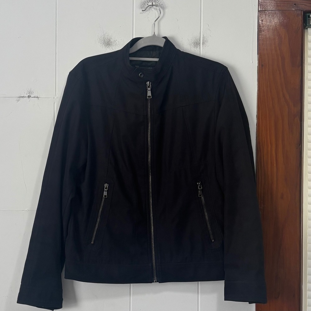 INC International Concepts Black Cafe Racer Moto Jacket Women Small waterproof
